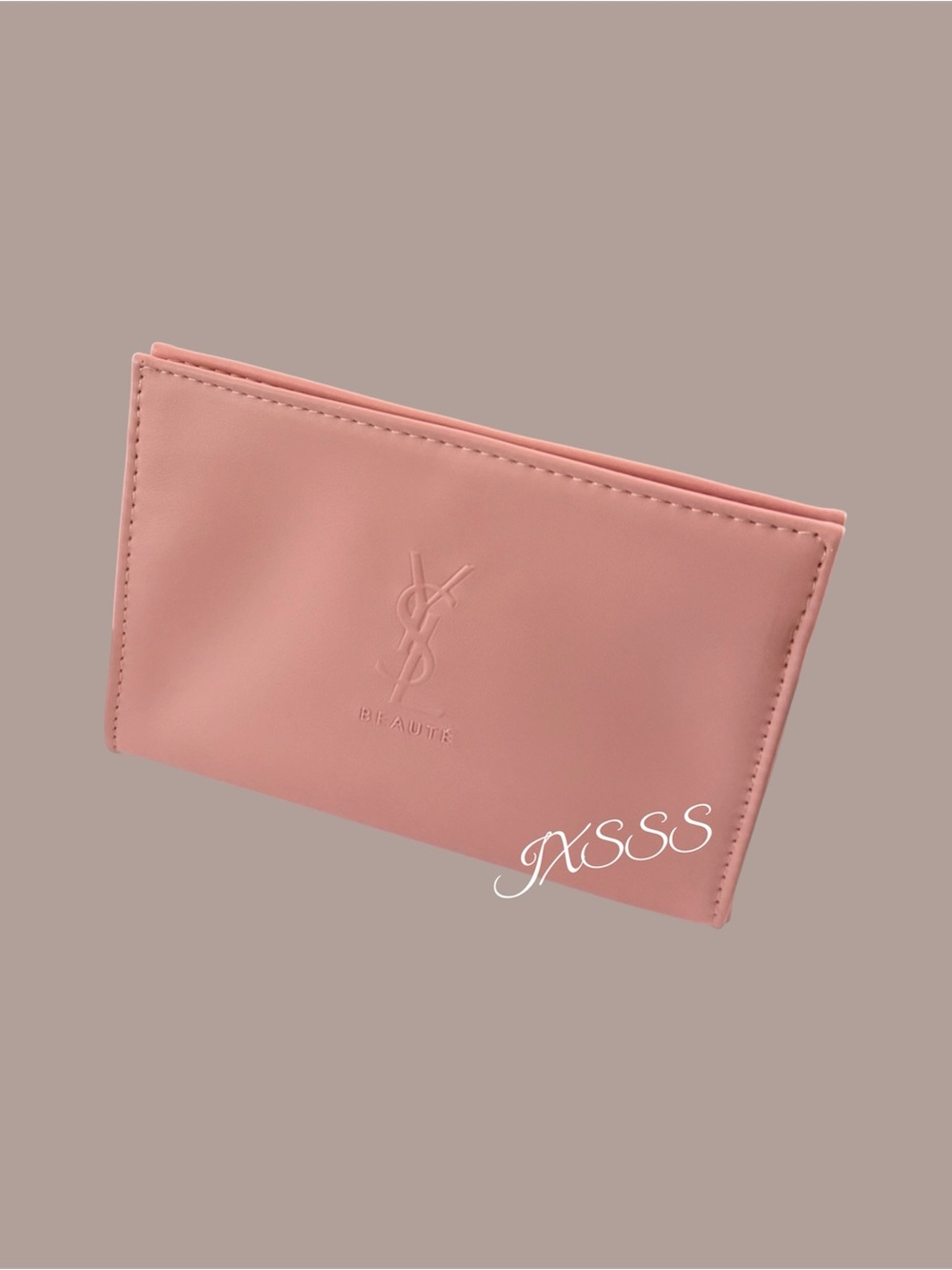 Light-Pink YSL (Yves Saint Laurent) Beauty Cosmetic Bag + Lip-Shaped Mirror SET - Picture 2 of 15